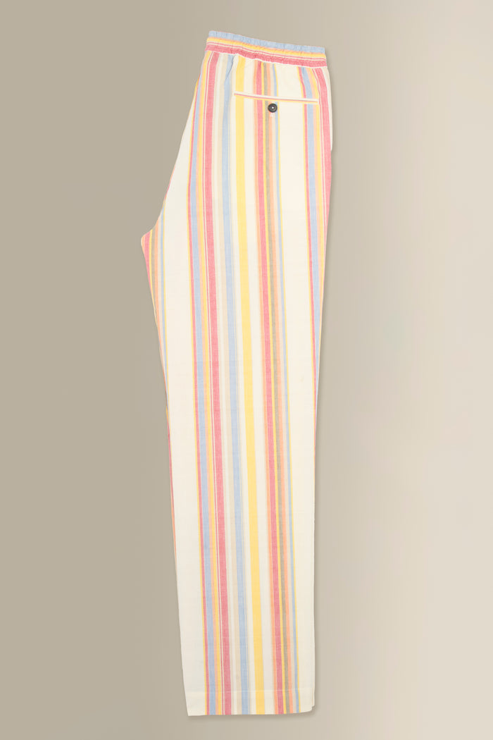 Stripe Drawstring Madras Trousers