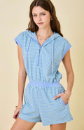 Striped Lounge Romper w/ Hoodie