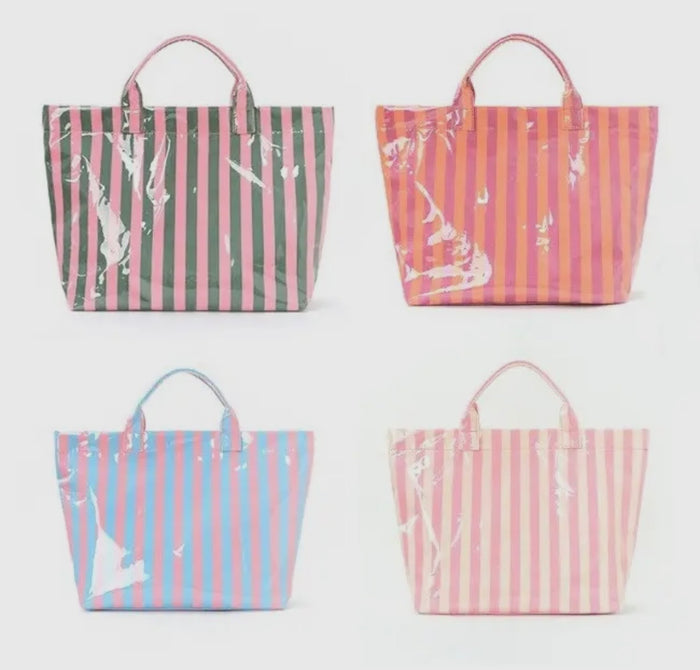 Striped Vinyl Totes