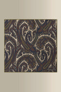 Tan Paisley Cotton & Cashmere Pocket Square