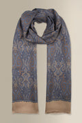 Tan Paisley Printed Silk Scarf