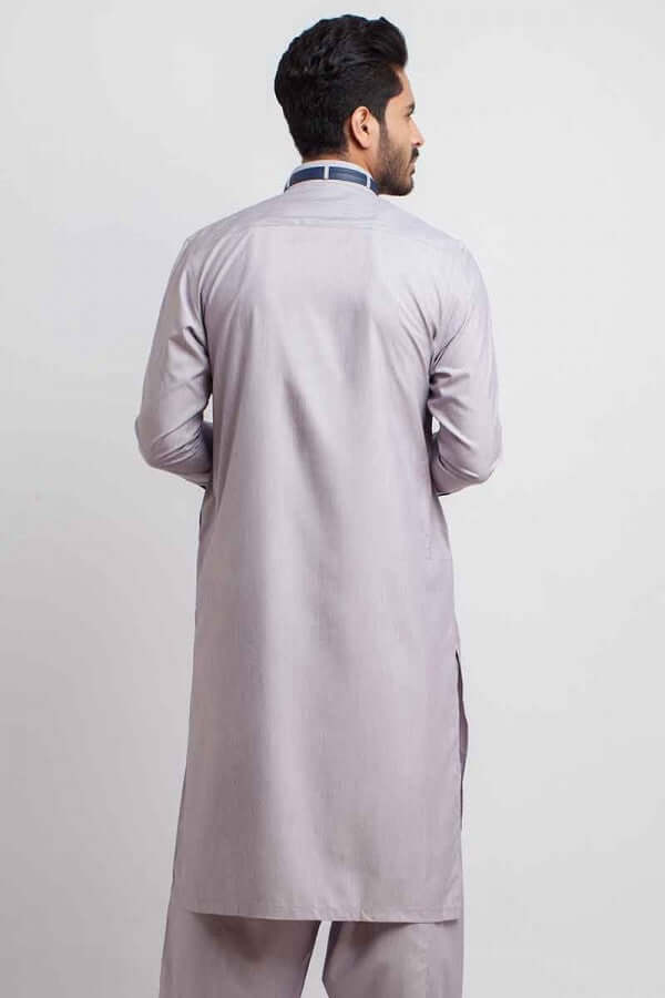 Taupe Grey Shalwar Kameez Elegant Traditional Men's Attire