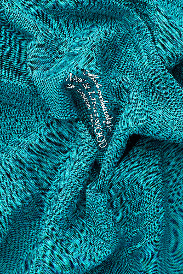 Teal Long Lightweight Wool Socks