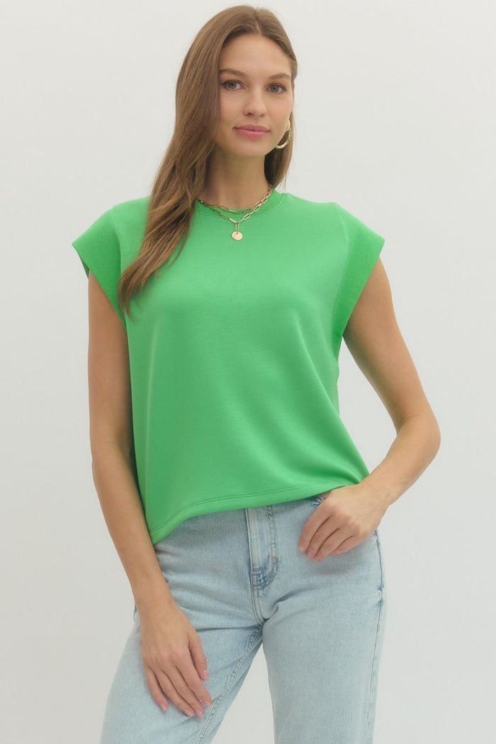 Textured Cap Sleeve Top