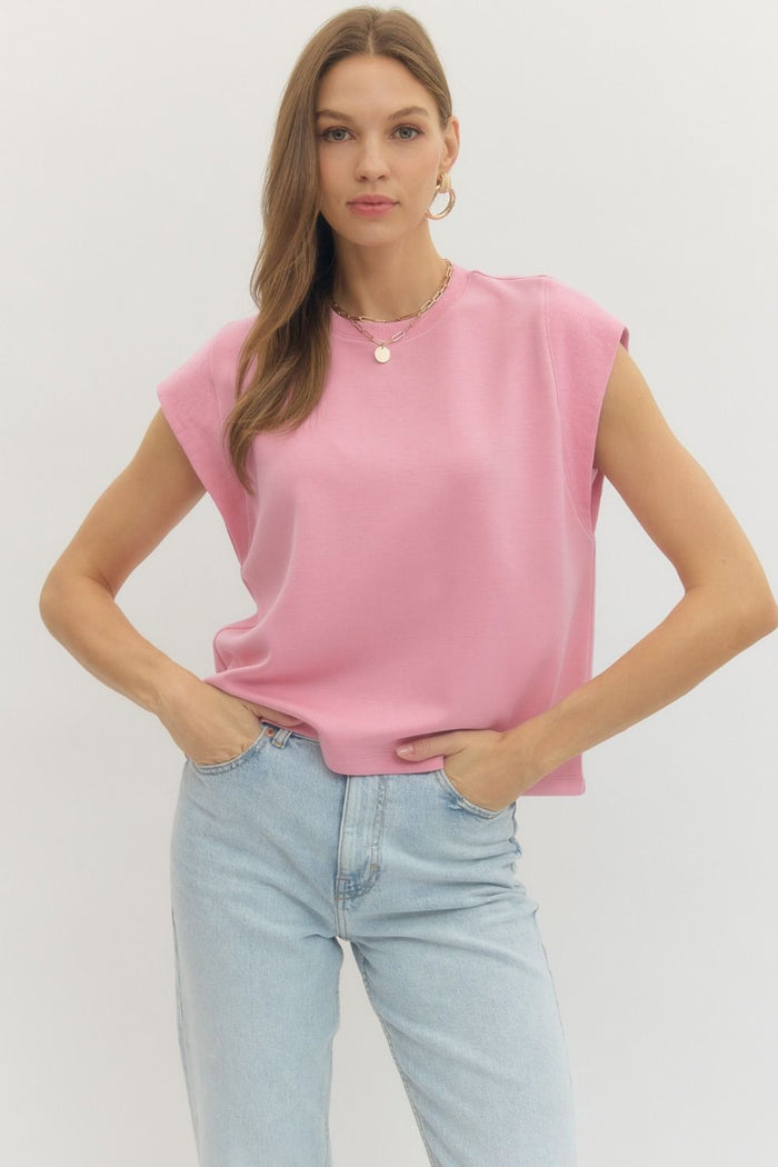 Textured Cap Sleeve Top
