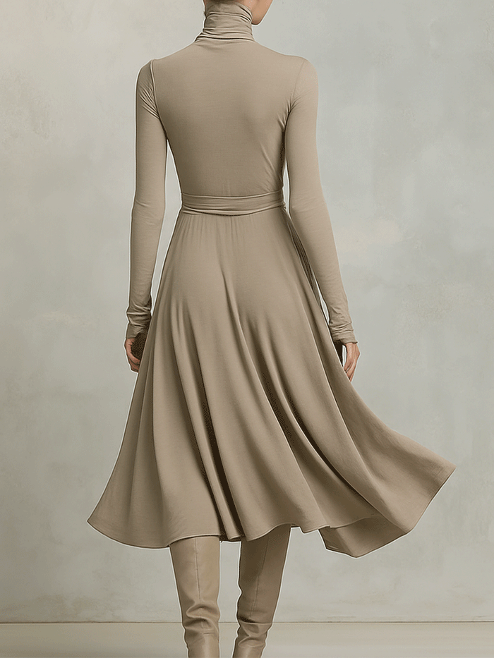 The Arabella – Women's Knit Blend Long Sleeve Midi Dress | Huna