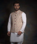 The Charmer - Ivory form fitted raw silk waistcoat