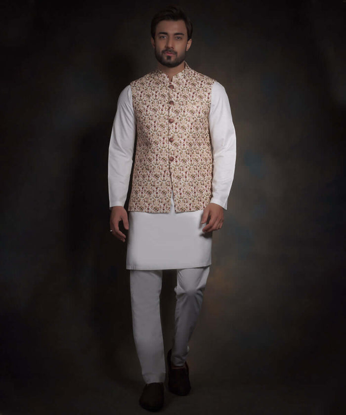 The Charmer - Ivory form fitted raw silk waistcoat