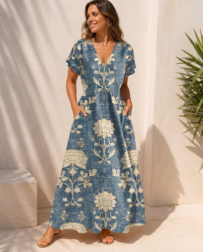 The Daisy – Women's Linen Midi Dress | Huna