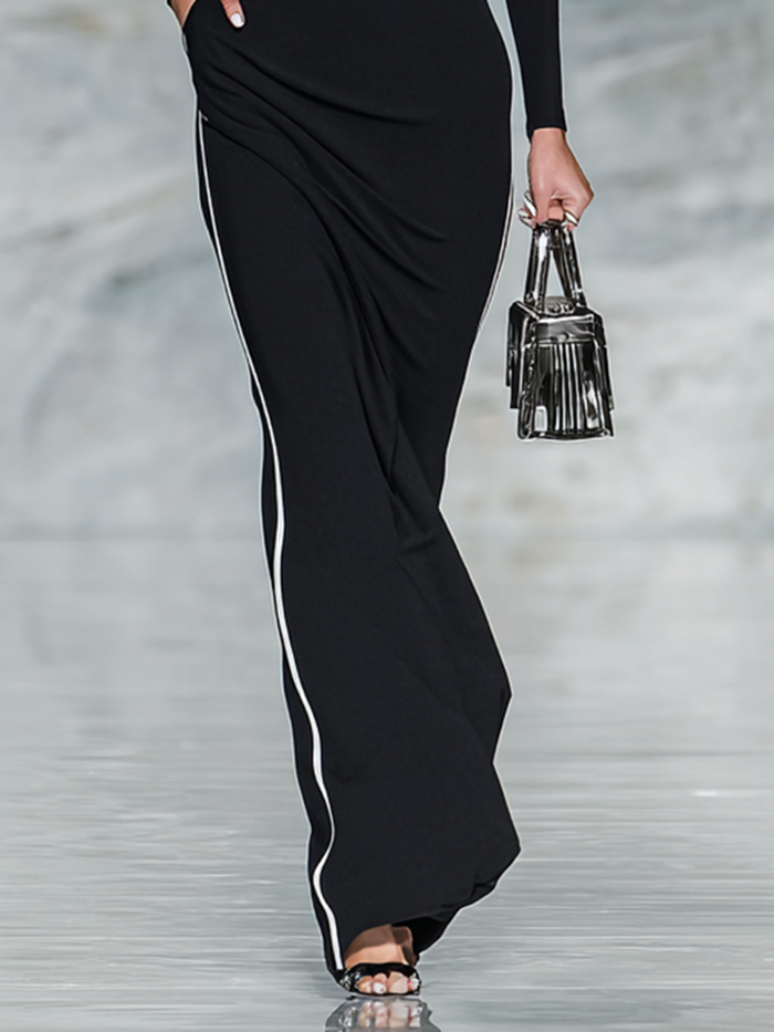 The Marguerite – Women's Square Neck Long Sleeve Bodycon Maxi Dress | Huna