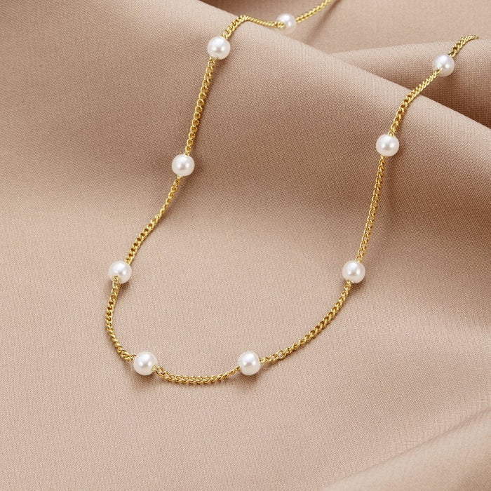 The Nura – Women's Pearl 18K Gold Necklace | Huna Signatures