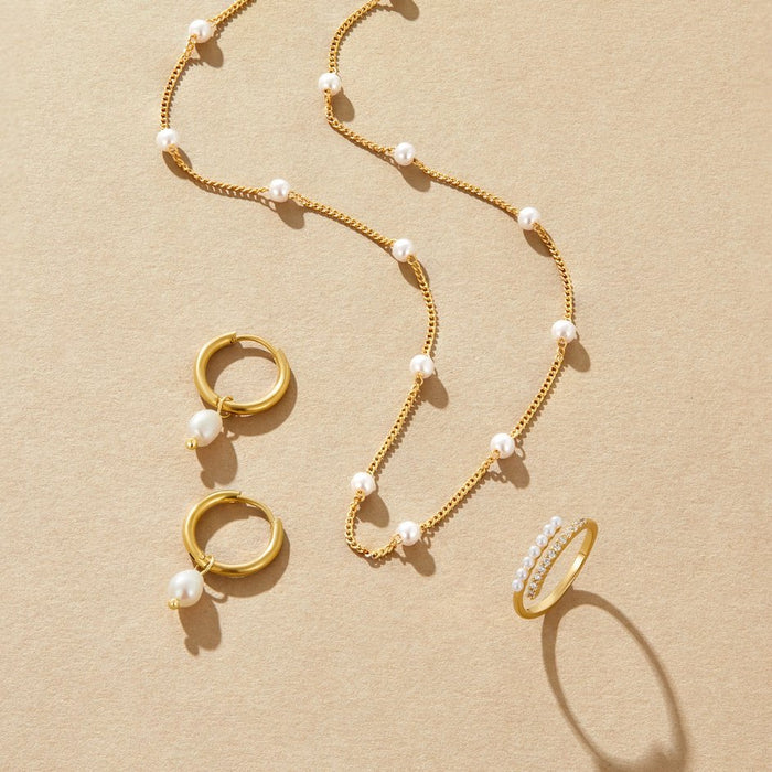 The Nura – Women's Pearl 18K Gold Necklace | Huna Signatures