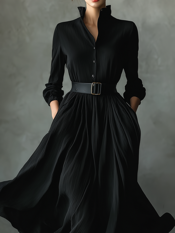 The Ottilie – Women's Textured Pleated Maxi Dress | Huna