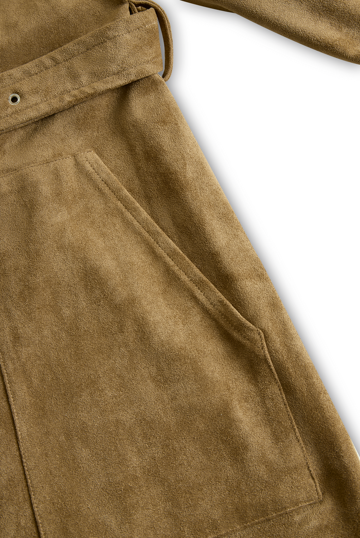 The Rosalind – Women's Faux Suede Long Sleeve Midi Dress | Huna