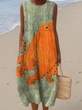 The Tess – Women's Printed Midi Dress | Huna