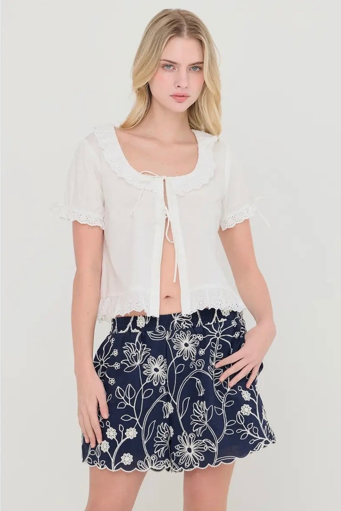 Tied Up Bib Blouse