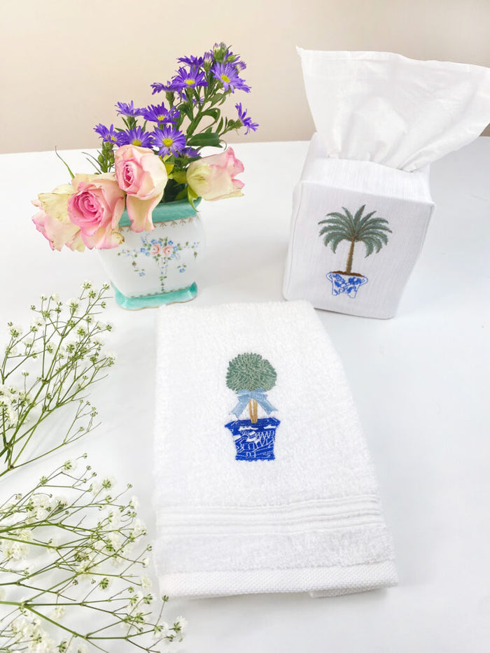 Tissue Box Cover, Boxwood Topiary