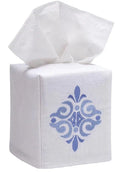 Tissue Box Cover, Embroidered Scrolls