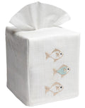 Tissue Box Cover, School of Fish (Aqua)