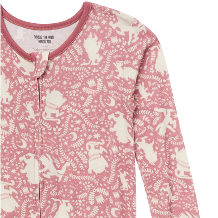 Baby & Toddler Girls Dusty Rose Where The Wild Things Are Footless Pajamas Sleepwear Modern Moments™ by Gerber®