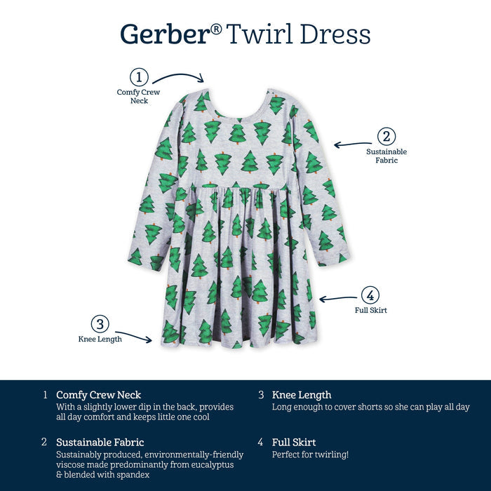 Infant & Toddler Girls Trees Buttery-Soft Viscose Made from Eucalyptus Twirl Dress