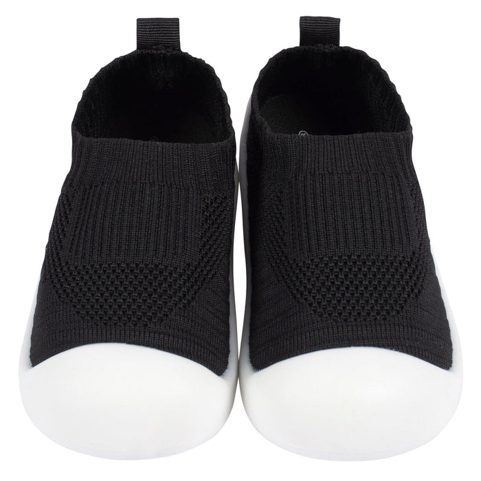 Infant & Toddler Boys Black Stretchy Knit Slip-On Sneaker