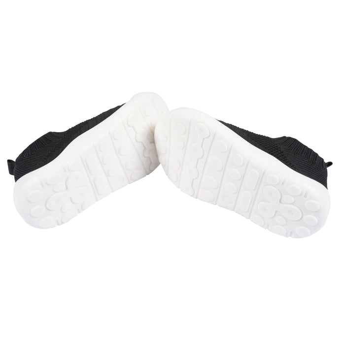 Infant & Toddler Boys Black Stretchy Knit Slip-On Sneaker