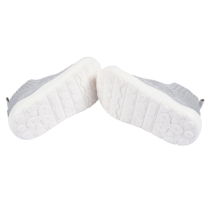 Infant & Toddler Boys Grey Stretchy Knit Slip-On Sneaker