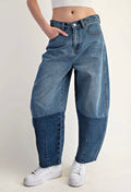 Two Tone Barrel Fit Jeans