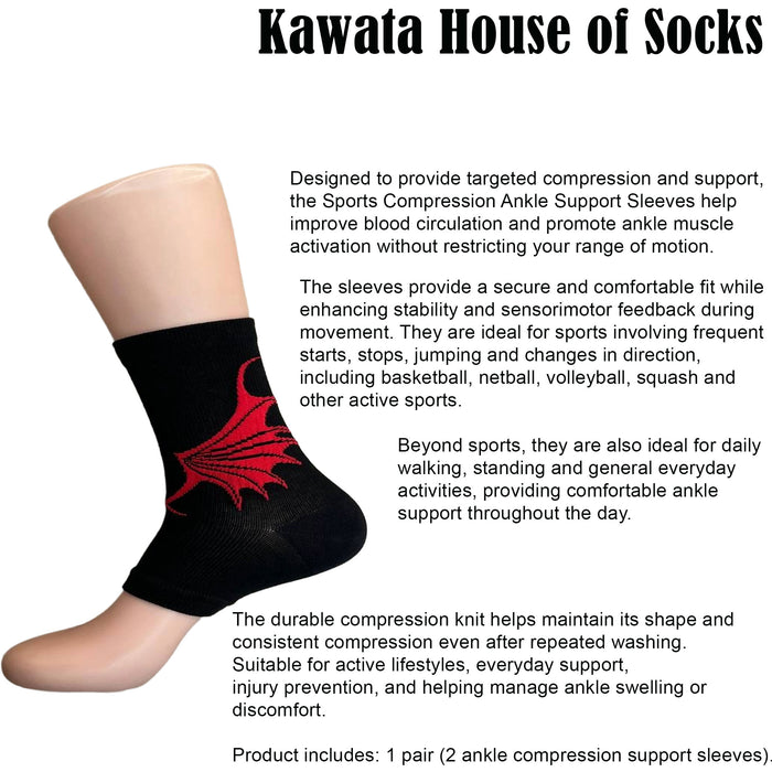 Unisex Ankle Supporter Compression Sleeves ( 1 Pair )