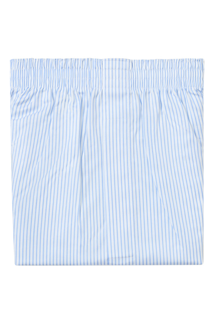 White & Blue Pencil Stripe Cotton Boxer Shorts