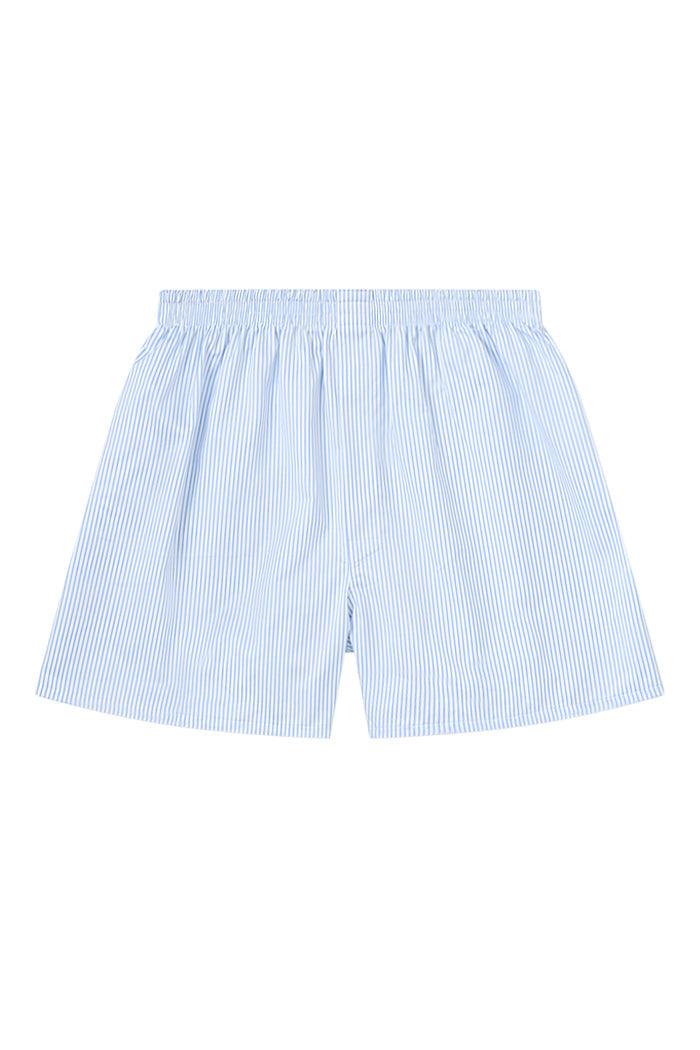 White & Blue Pencil Stripe Cotton Boxer Shorts