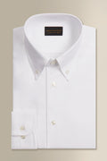 White Button Down Collar Tailored Fit Oxford Shirt