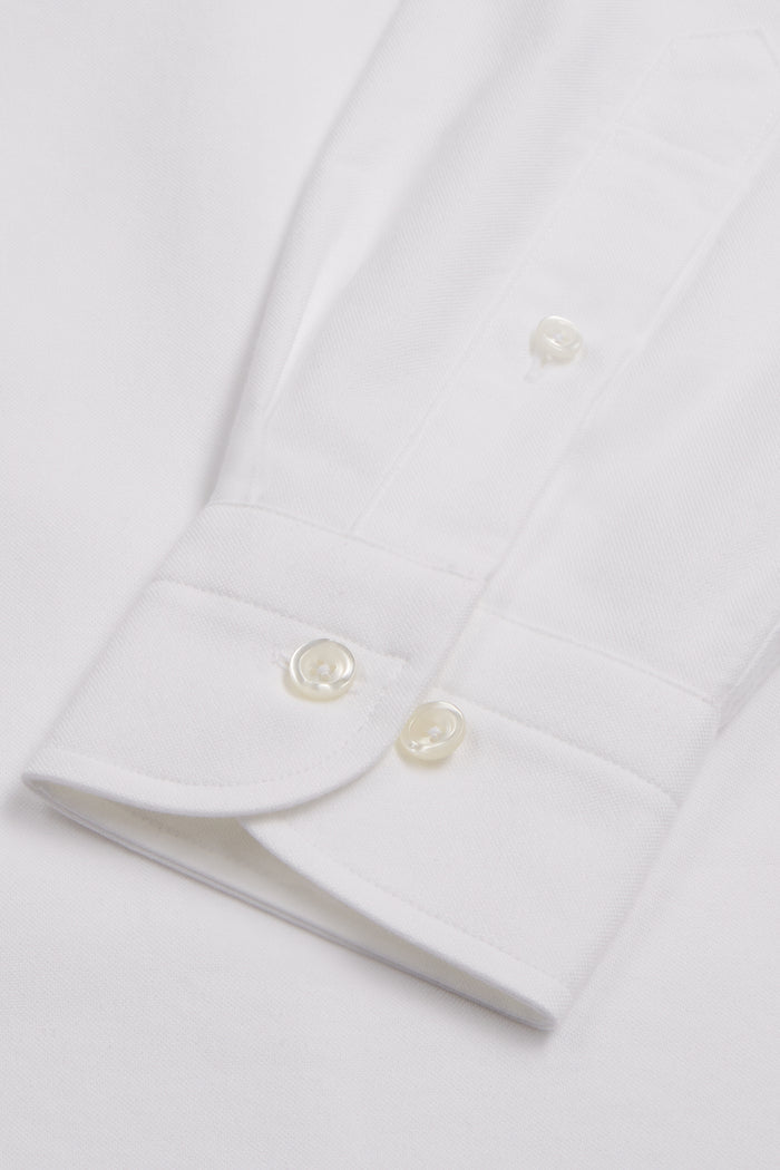 White Button Down Collar Tailored Fit Oxford Shirt