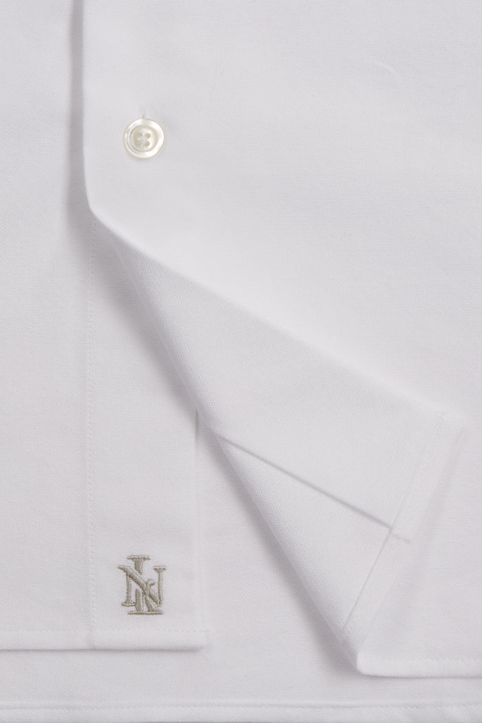 White Button Down Collar Tailored Fit Oxford Shirt