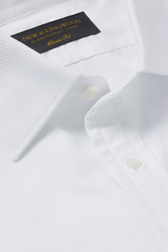 White Classic Fit Double Cuff Marcella Evening Shirt