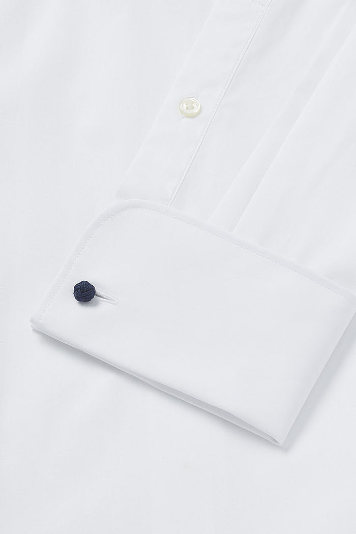 White Cutaway Collar Tailored Fit Double Cuff Poplin Shirt