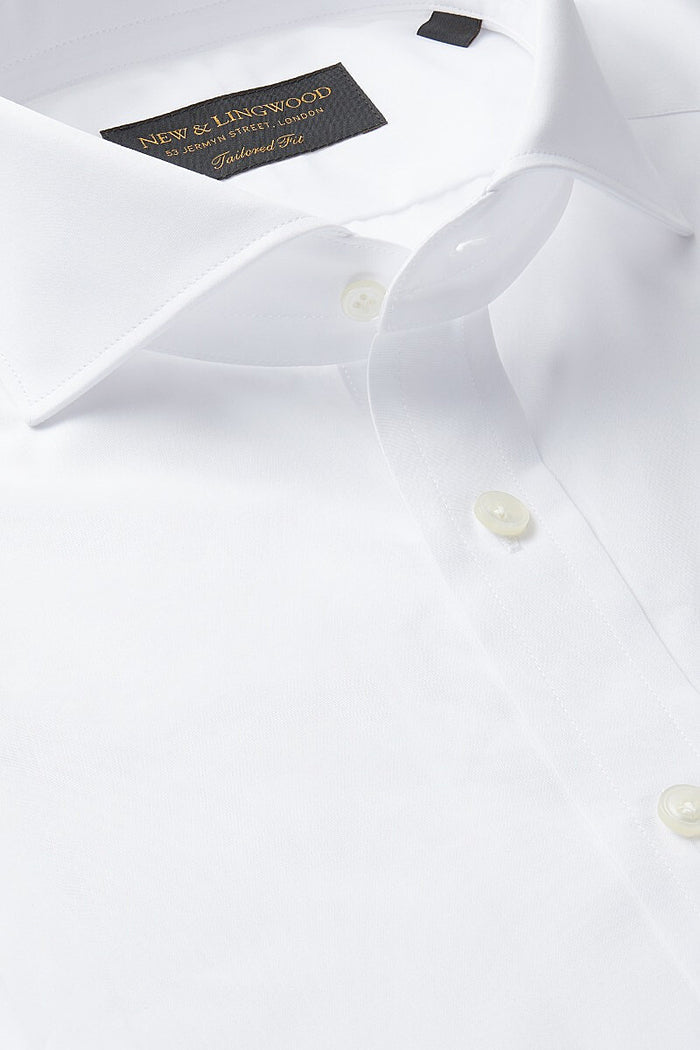 White Cutaway Collar Tailored Fit Single Cuff Poplin Shirt