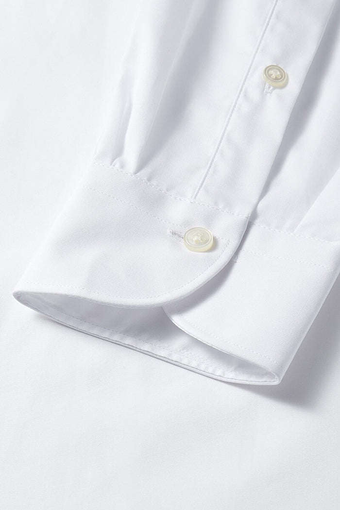 White Cutaway Collar Tailored Fit Single Cuff Poplin Shirt