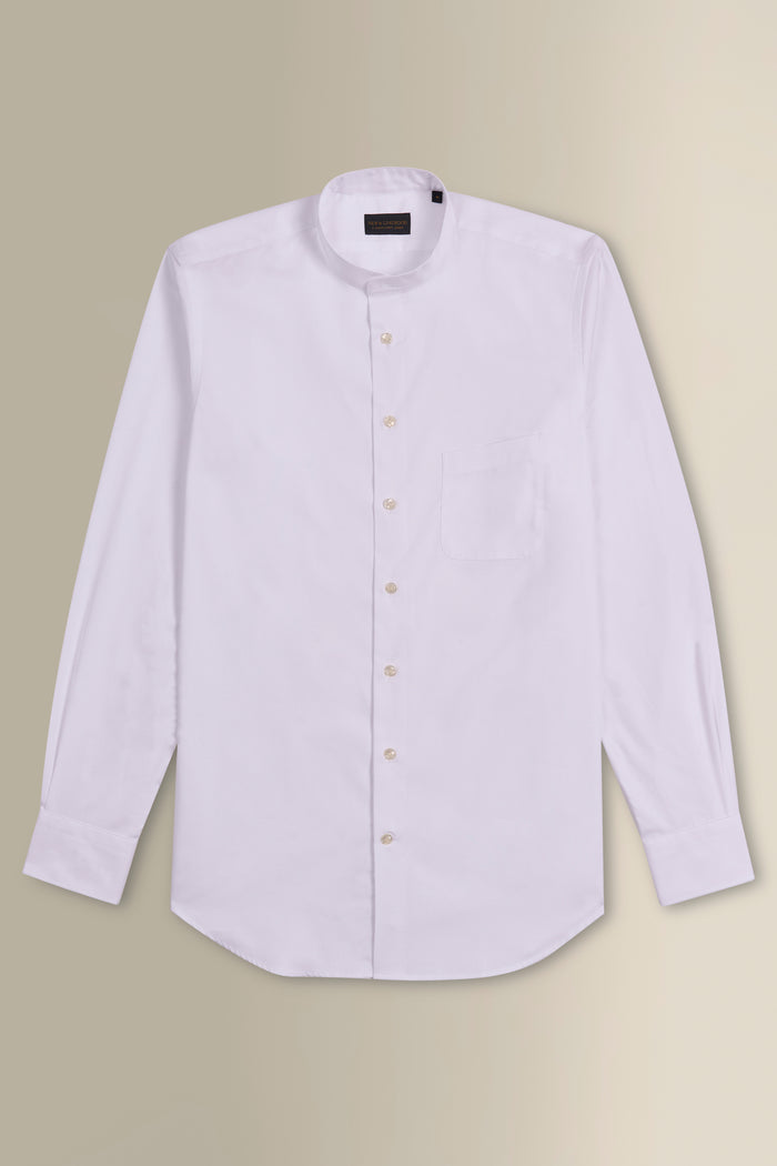 White Detachable Collar Standard Fit Oxford Shirt