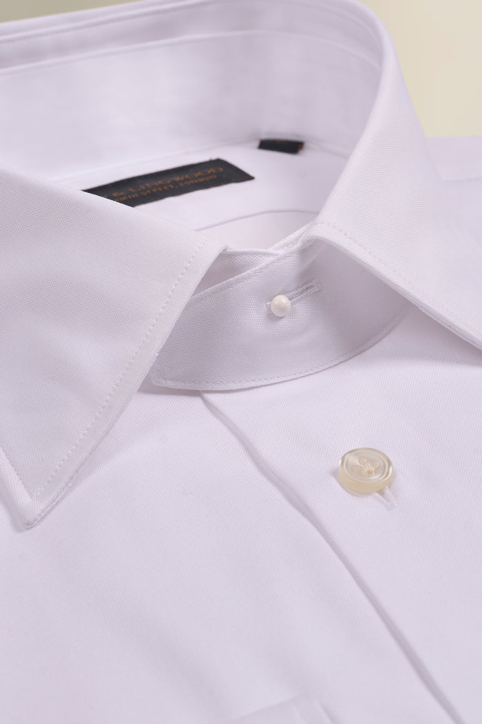 White Detachable Collar Standard Fit Oxford Shirt