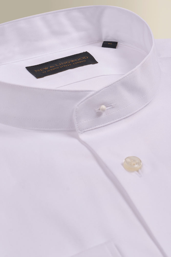White Detachable Collar Standard Fit Oxford Shirt