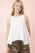White Flare Tank