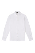 White Long Sleeve Piqué Cotton Shirt