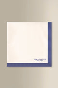 White & Navy Border Silk Pocket Square