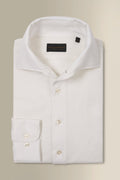 White One Piece Collar Cotton & Cashmere Popover Shirt