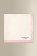 White & Pink Border Silk Pocket Square