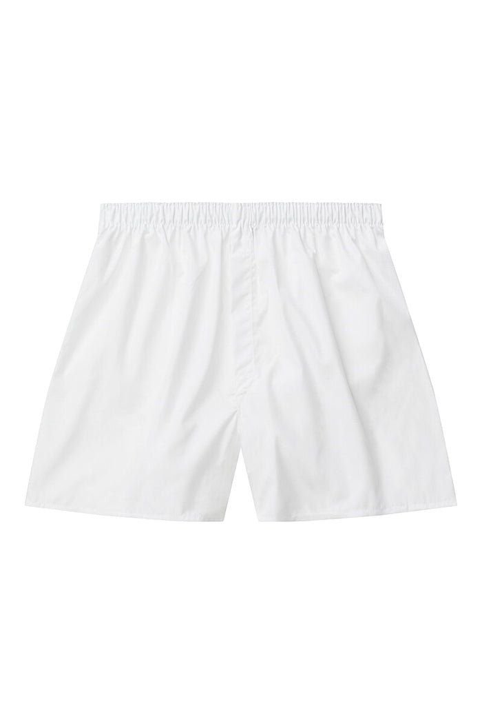 White Poplin Cotton Boxer Shorts