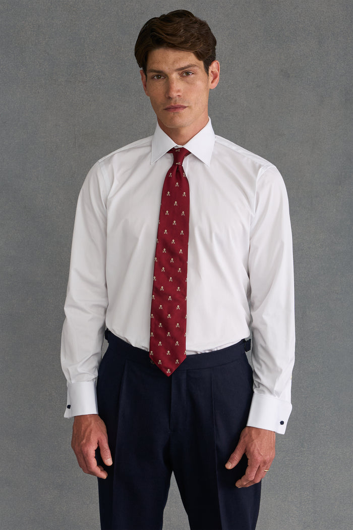 White St James' Collar Tailored Fit Double Cuff Poplin Shirt