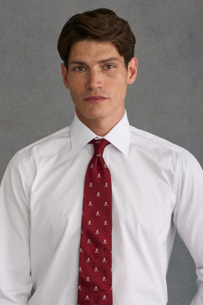 White St James' Collar Tailored Fit Double Cuff Poplin Shirt